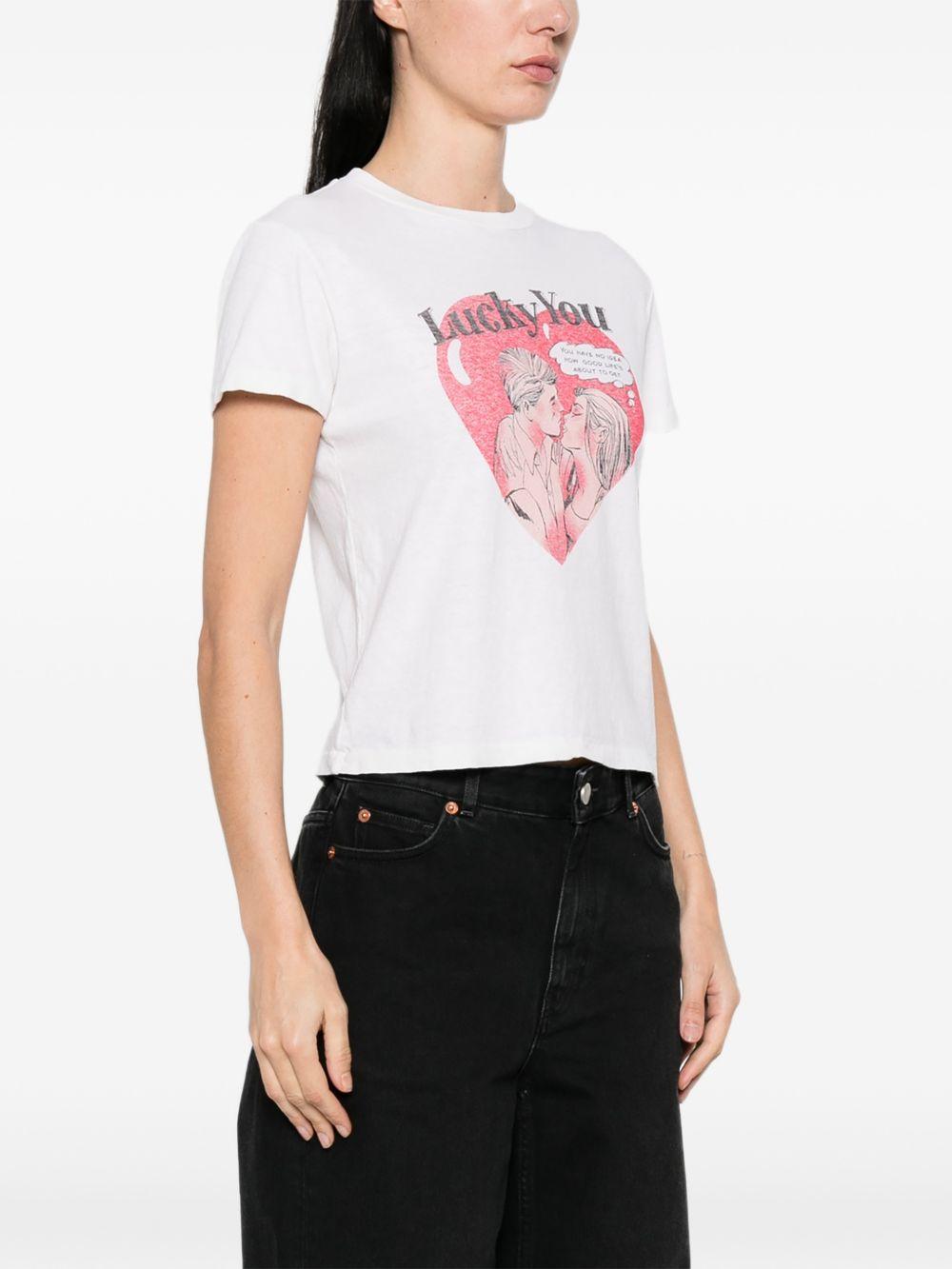 T-shirt Lucky You in bianco Re/done - donna 