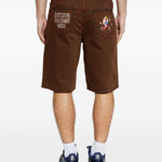 Shorts con ricamo in marrone Carne bollente - uomo 