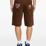 Shorts con ricamo in marrone Carne bollente - uomo 