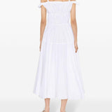 Abito midi svasato con fiocco bianco - donna 