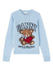 Maglione con intarsio Teddy in blu Ganni - donna