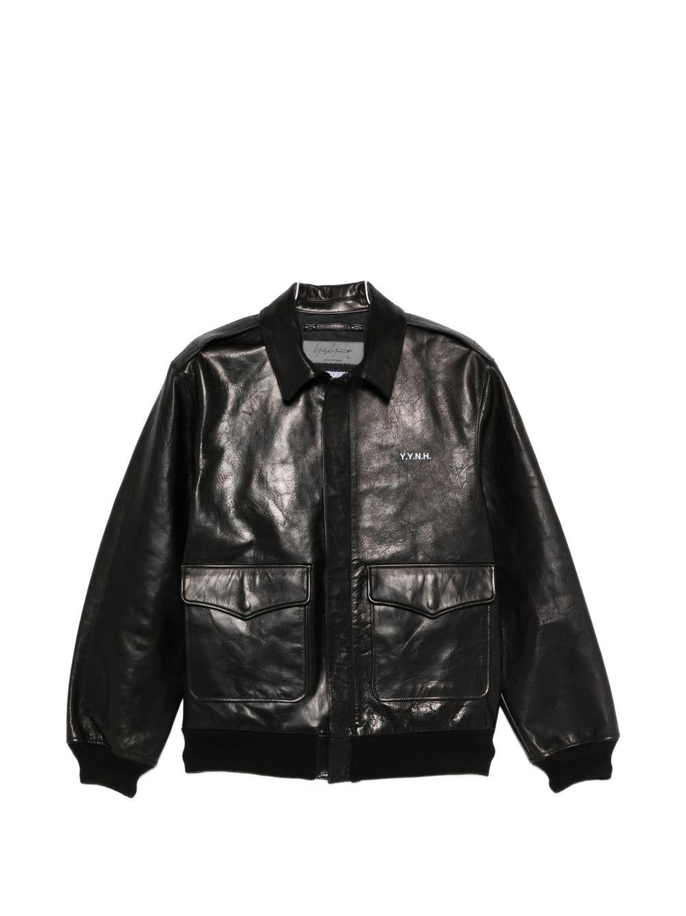 Giacca in pelle in nero Yohji yamamoto - uomo 