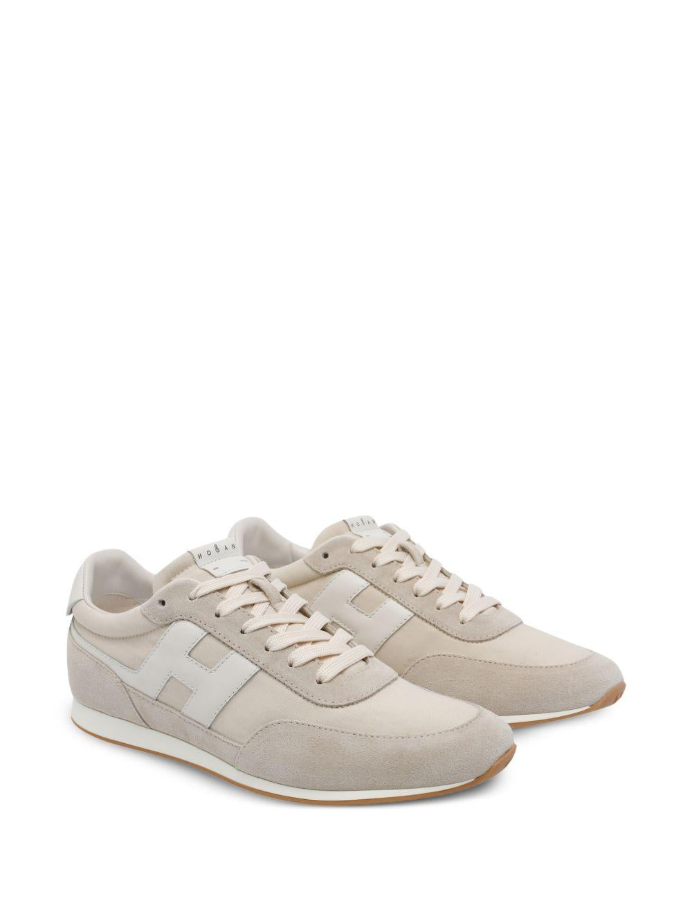 Sneakers basse con logo in grigio taupe Hogan - uomo 