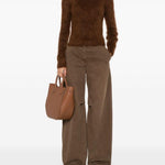 Maglione spazzolato in marrone Ami Paris - donna 