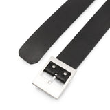 Cintura in pelle nera con fibbia 