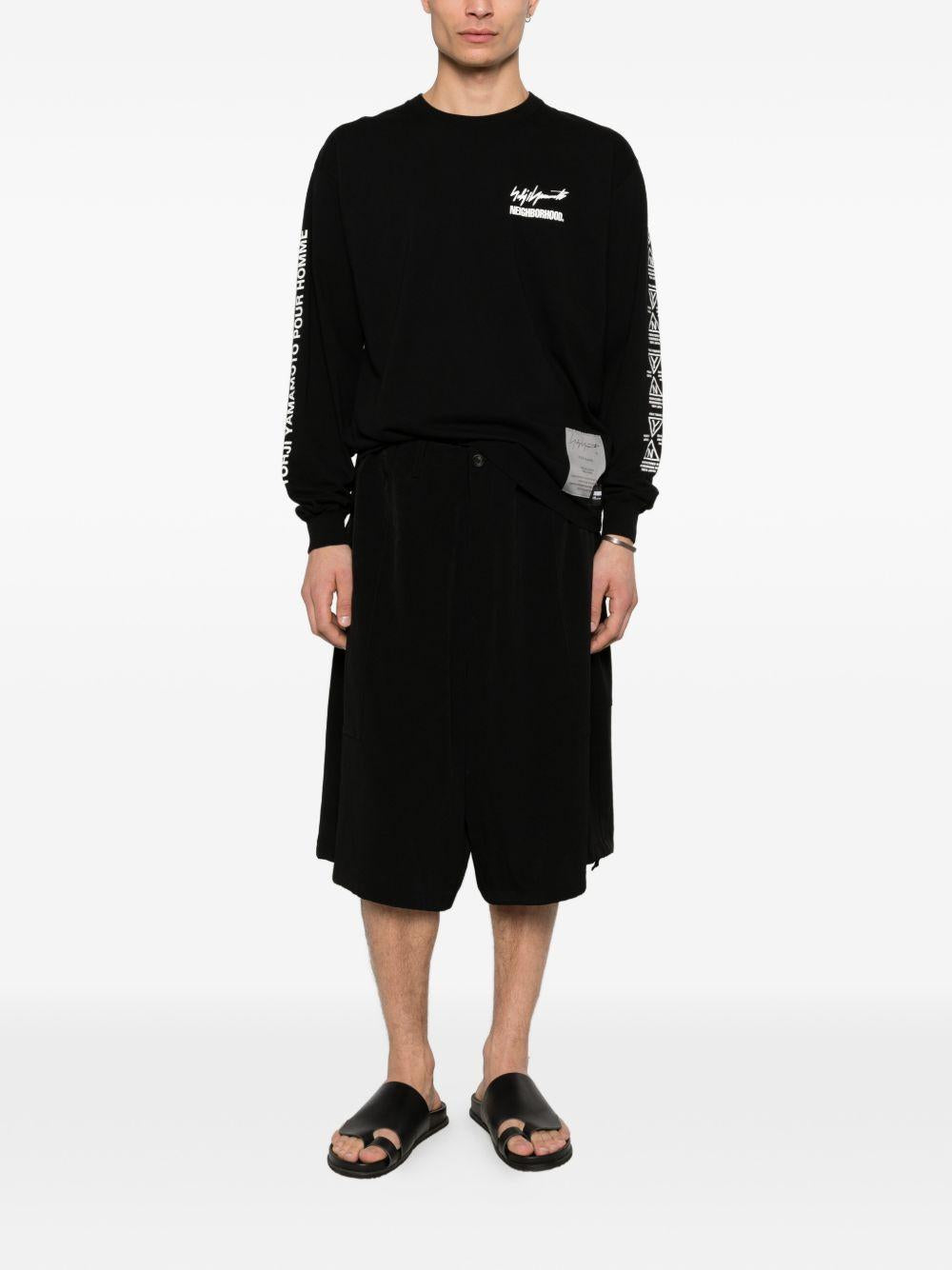 T-shirt a maniche lunghe  in nero Yohji yamamoto - uomo 