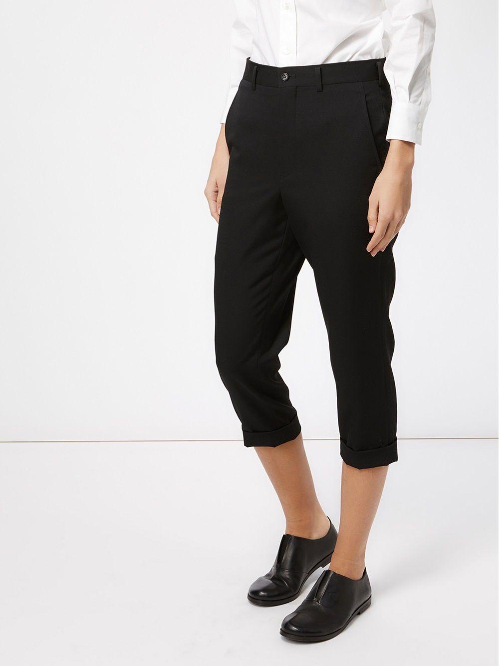 Pantaloni cropped in nero Comme Des Garçons - donna 