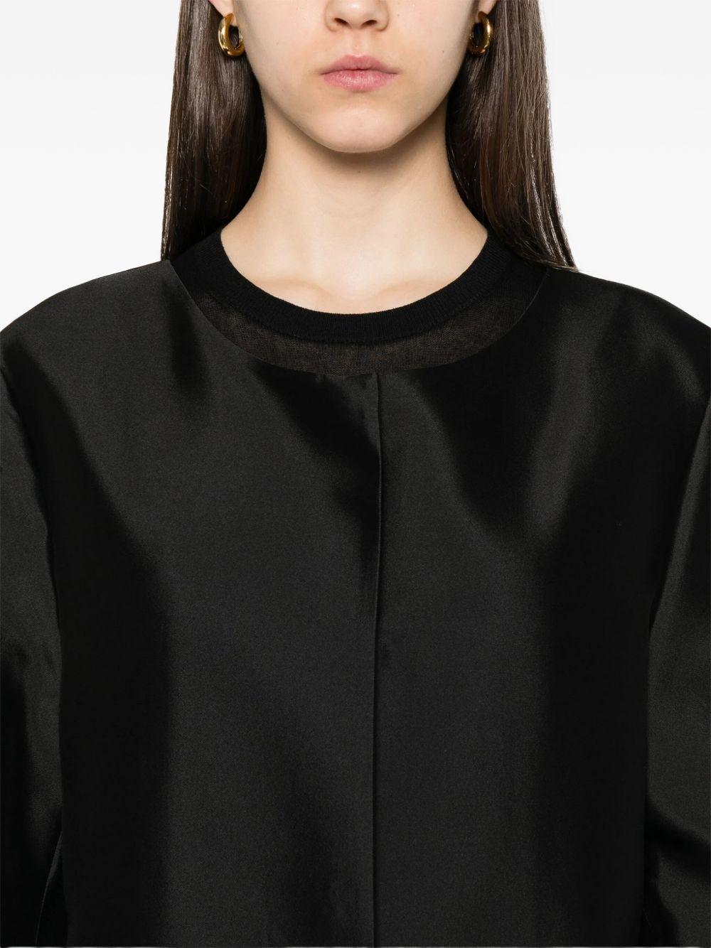 Cappotto senza colleto in seta in nero Toteme - donna 