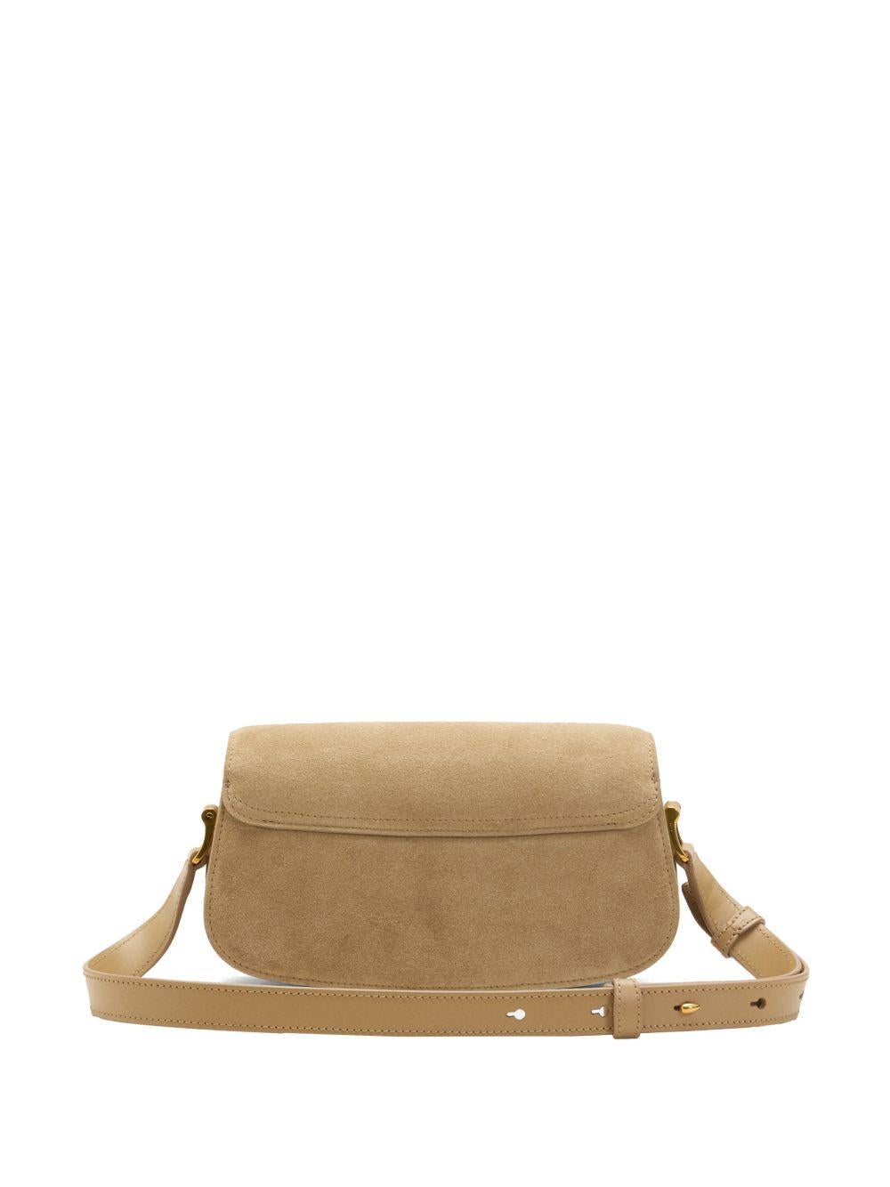 Borsa a spalla mini Paris Paris in pelle scamosciata beige ami paris - unisex 