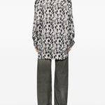 Camicia con collo basso in beige e nero R13 - donna 