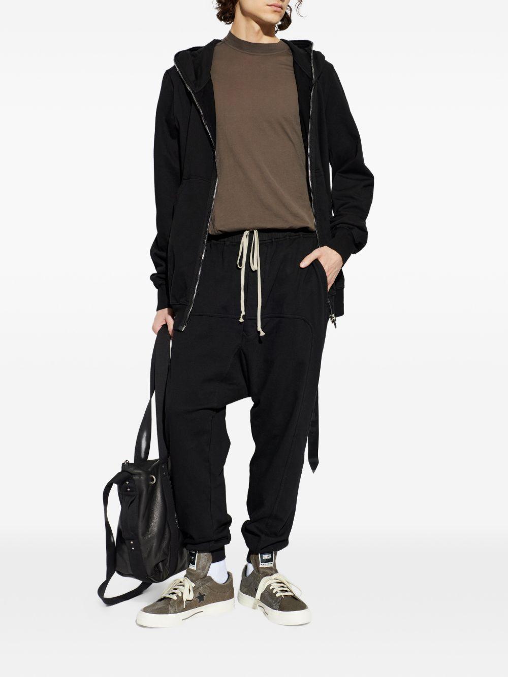 Felpa con cappuccio e zip in nero Rick owens drkshdw - uomo 