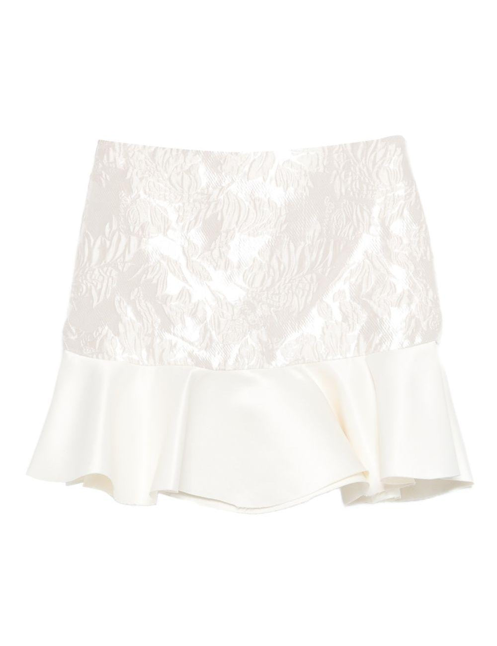 Minigonna con ruches in bianco Ganni - donna 
