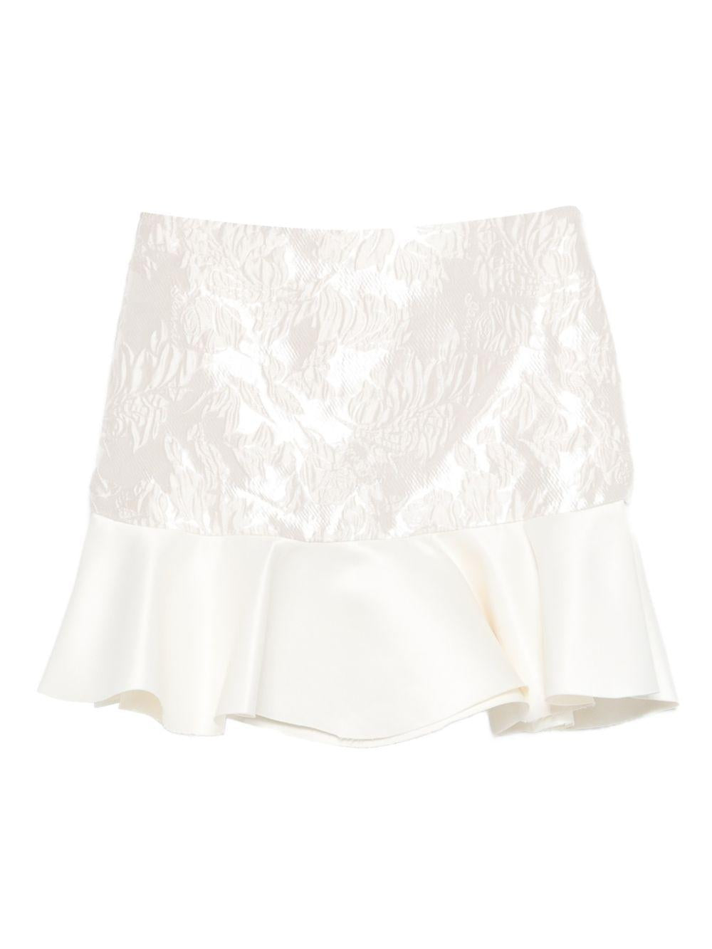 Minigonna con ruches in bianco Ganni - donna 