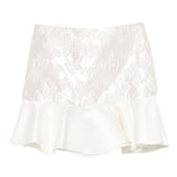 Minigonna con ruches in bianco Ganni - donna 