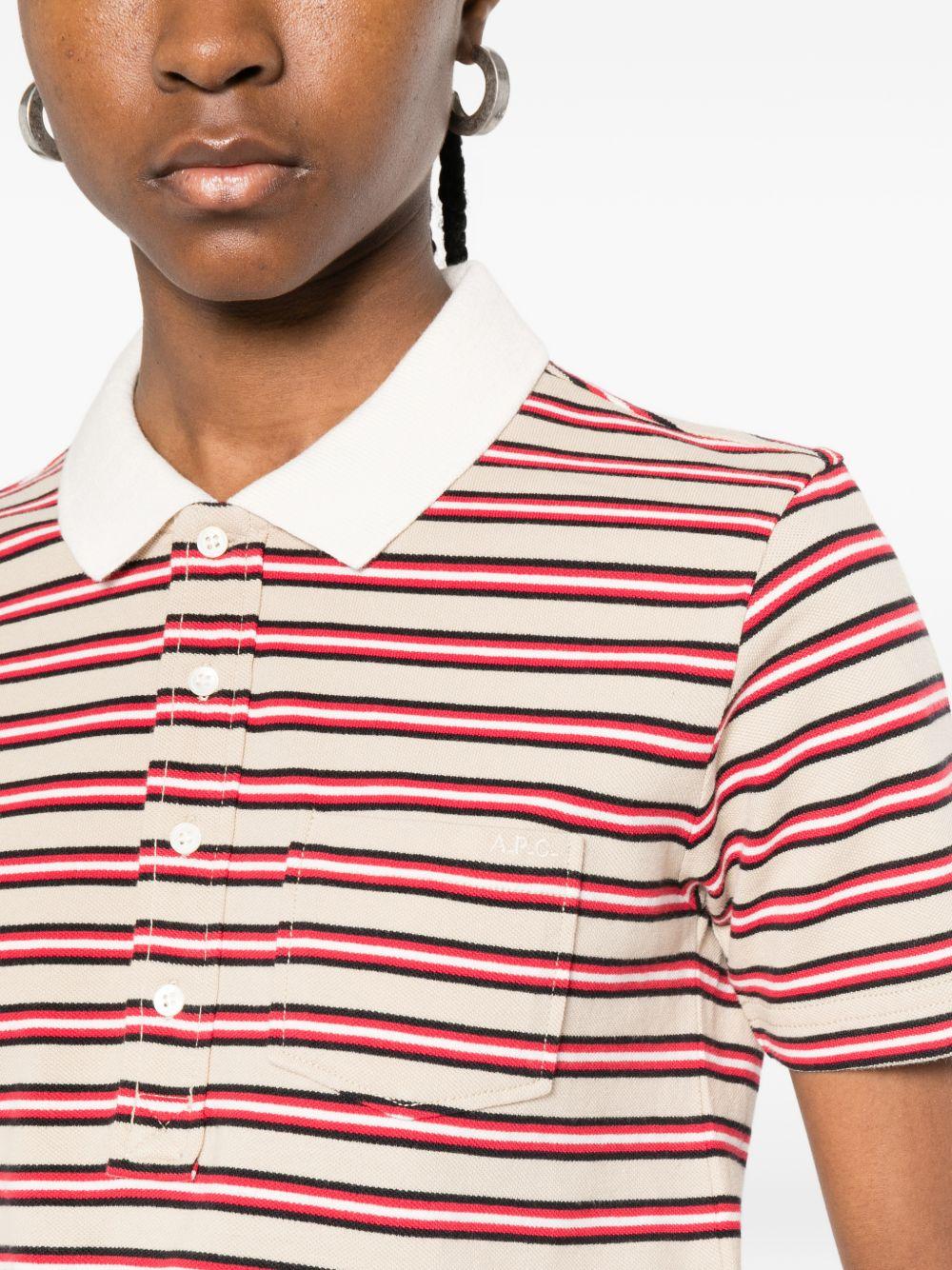 Polo con colletto a righe in beige e rosso A.P.C. - donna 