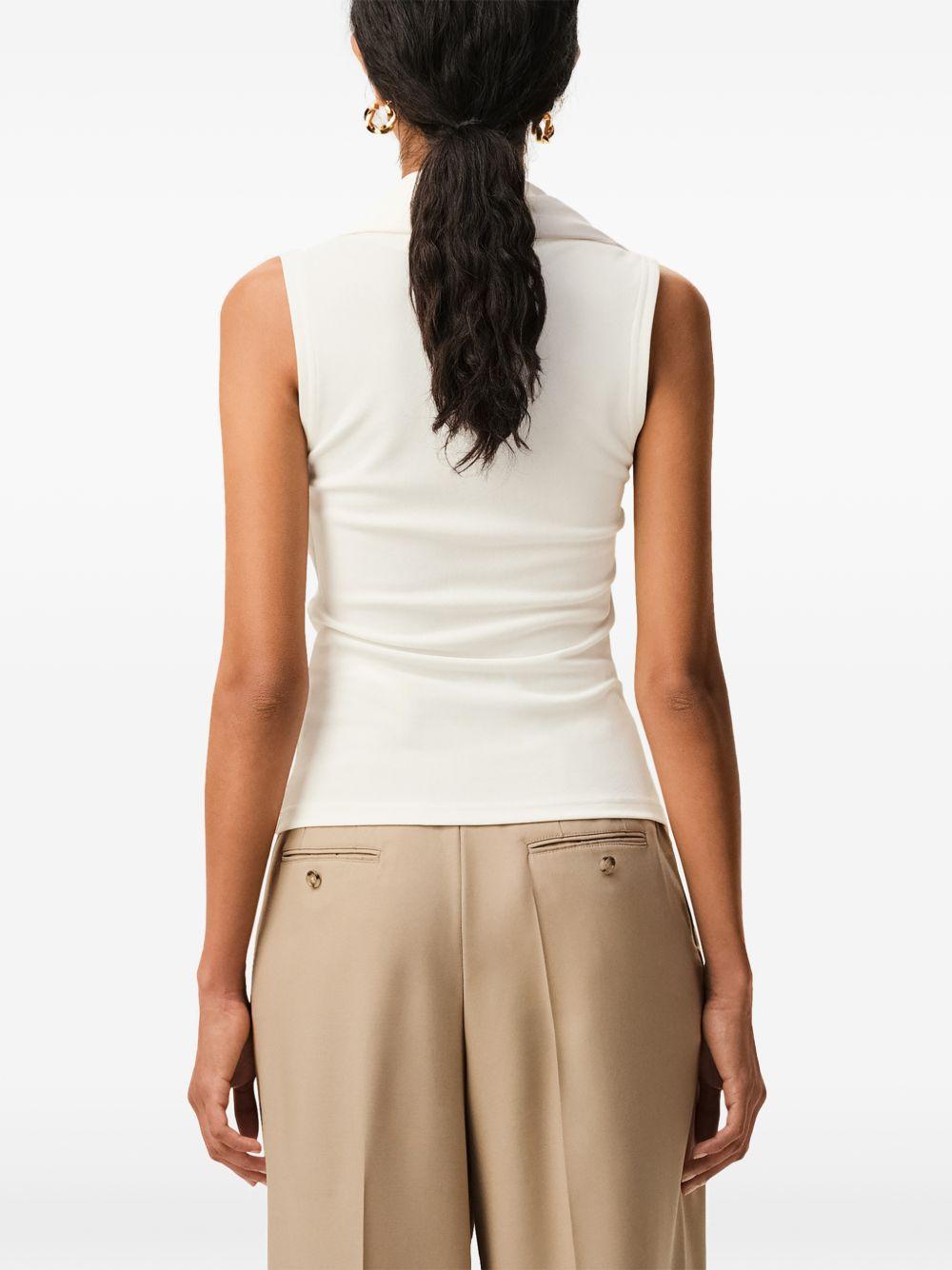 Top Lavalliere con foulard in avorio 