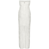 Abito lungo senza spalline in bianco Rotate - donna 