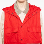 Giacca smock con cappuccio in bianco e rosso Barbour x kaptain sunshine - uomo 
