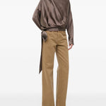 BLUSA Phoebe a maniche lunghe in seta in marrone Staud - donna 