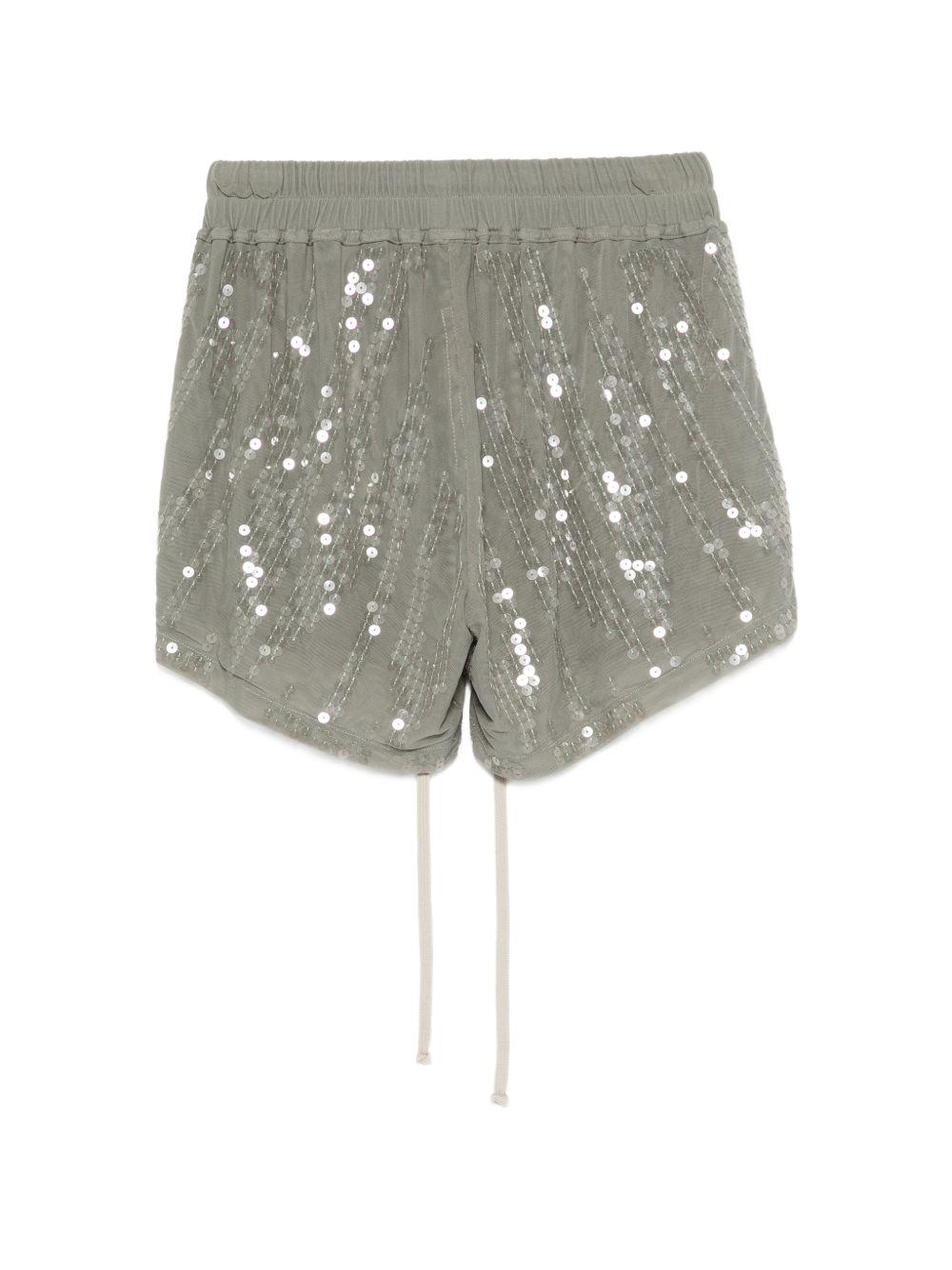 Pantaloncini con paillettes in verde Rick owens lilies - donna 
