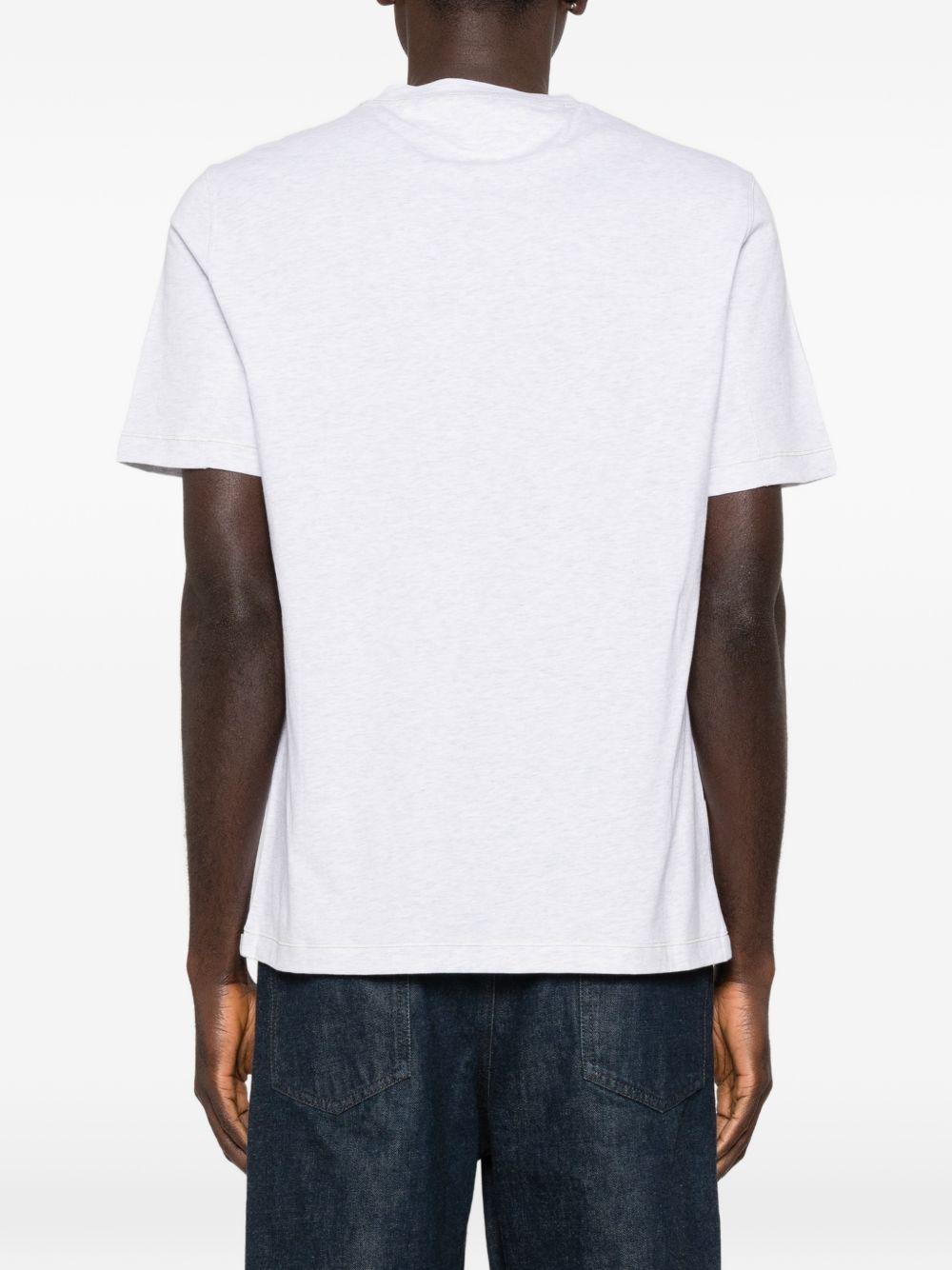 T-shirt con logo a girocollo in bianco Brunello cucinelli - uomo 