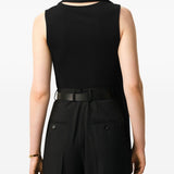 Top Lavalliere con foulard in nero 