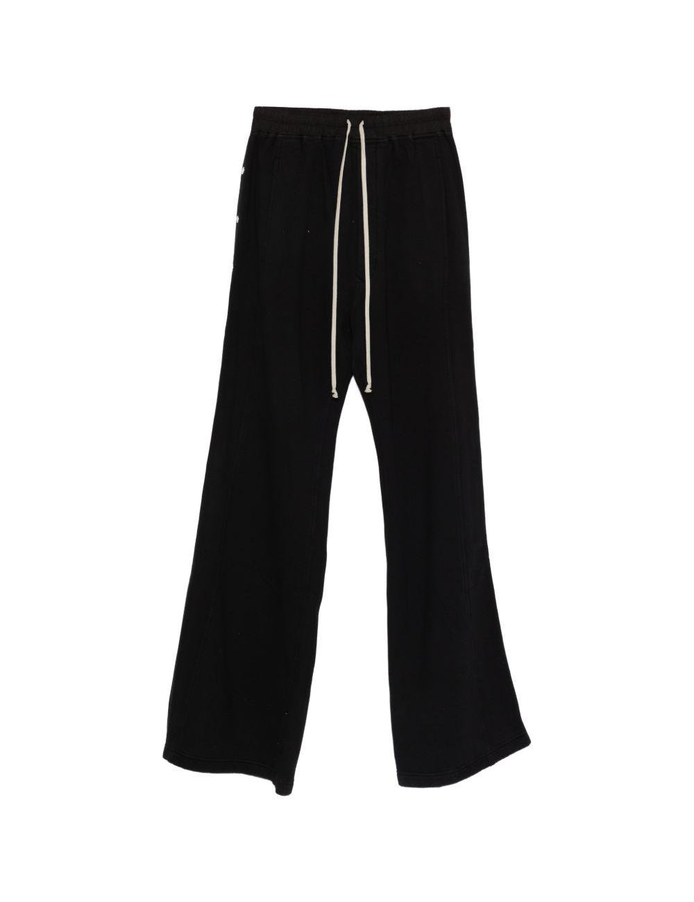 Pantaloni flared con coulisse in nero Rick owens drkshdw - uomo 