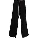 Pantaloni flared con coulisse in nero Rick owens drkshdw - uomo 