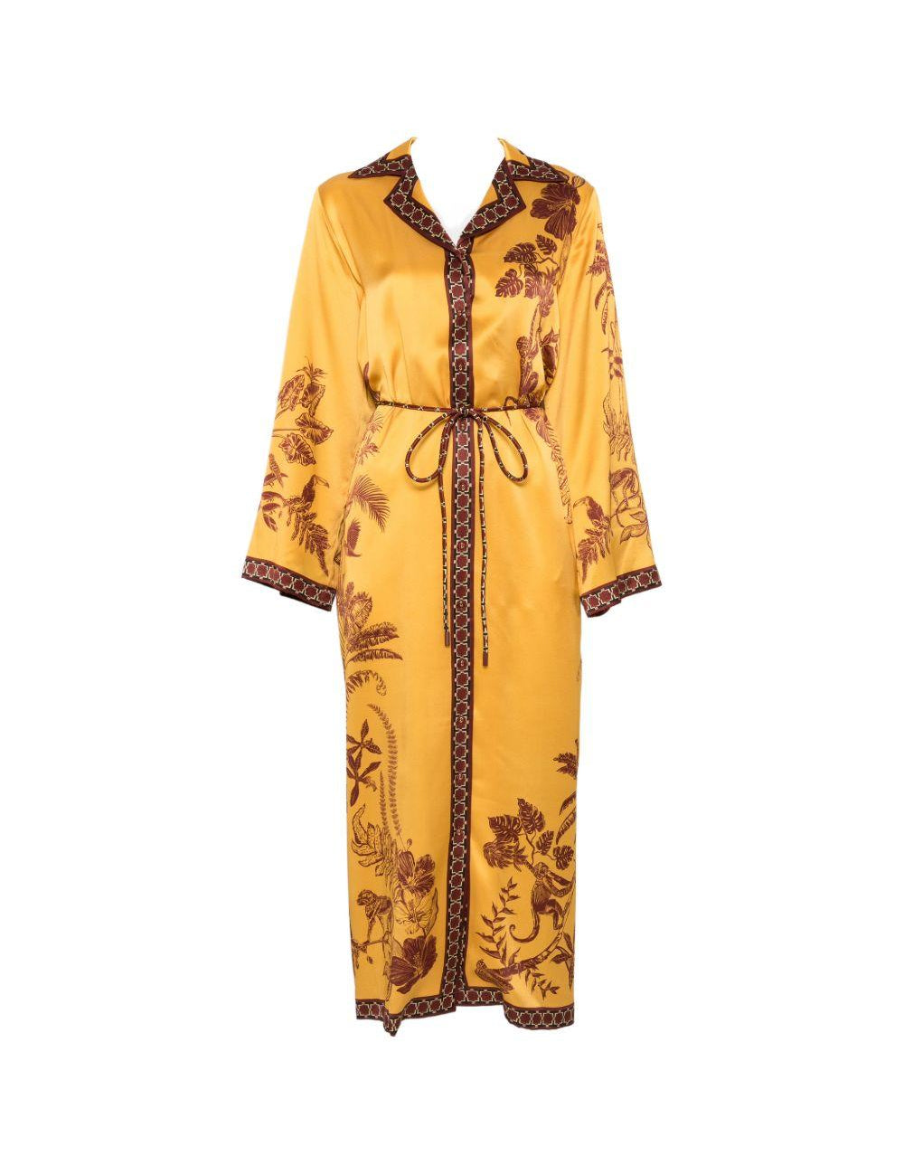 chemisier lungo con cintura in giallo ALEMAIS - donna 