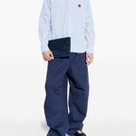 Camicia con logo a righe in azzurro Kenzo - uomo 