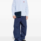 Camicia con logo a righe in azzurro Kenzo - uomo 