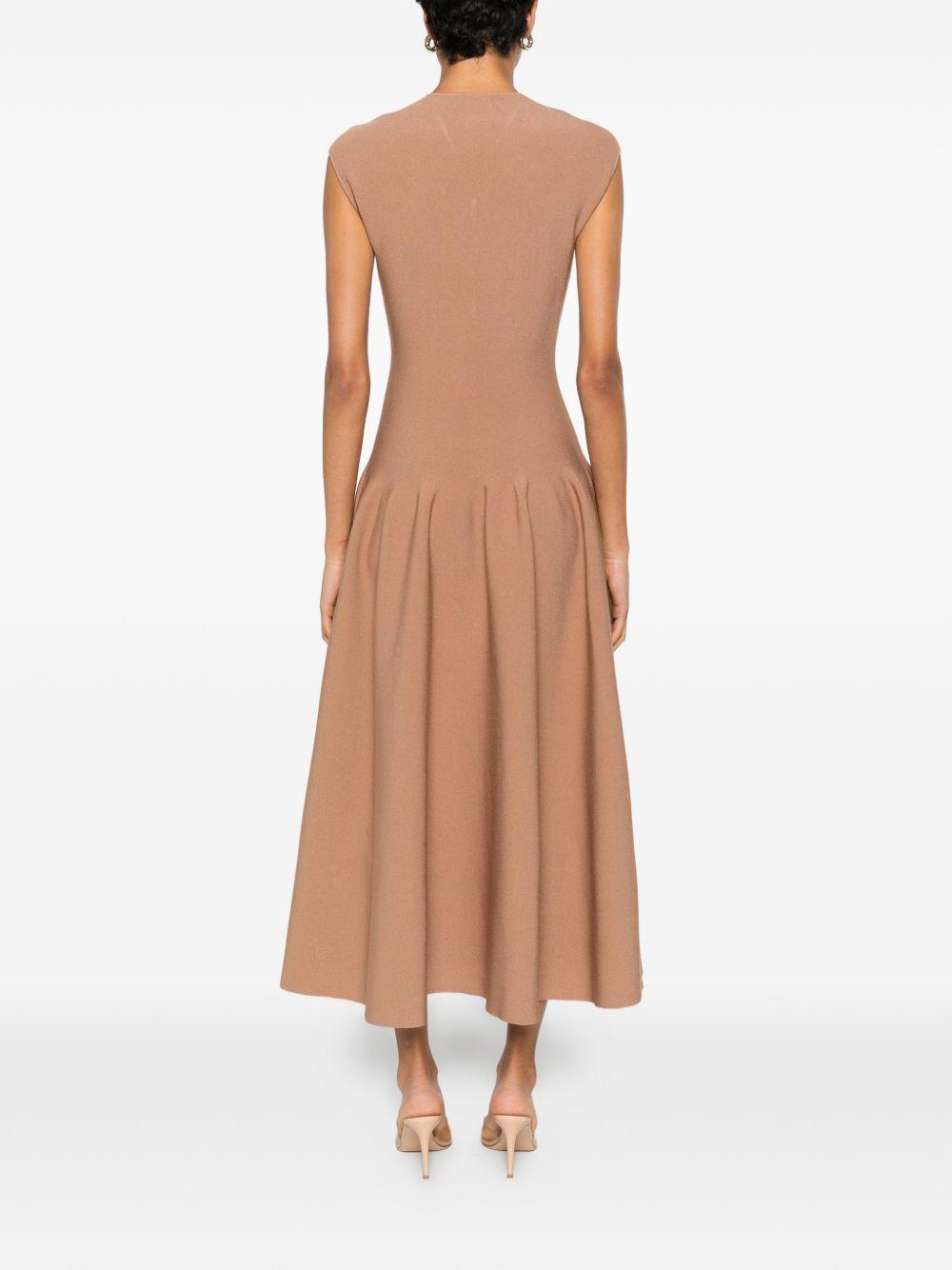 Abito midi con desigh svasato in marrone Roland mouret - donna 
