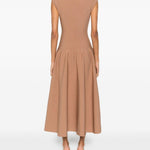 Abito midi con desigh svasato in marrone Roland mouret - donna 