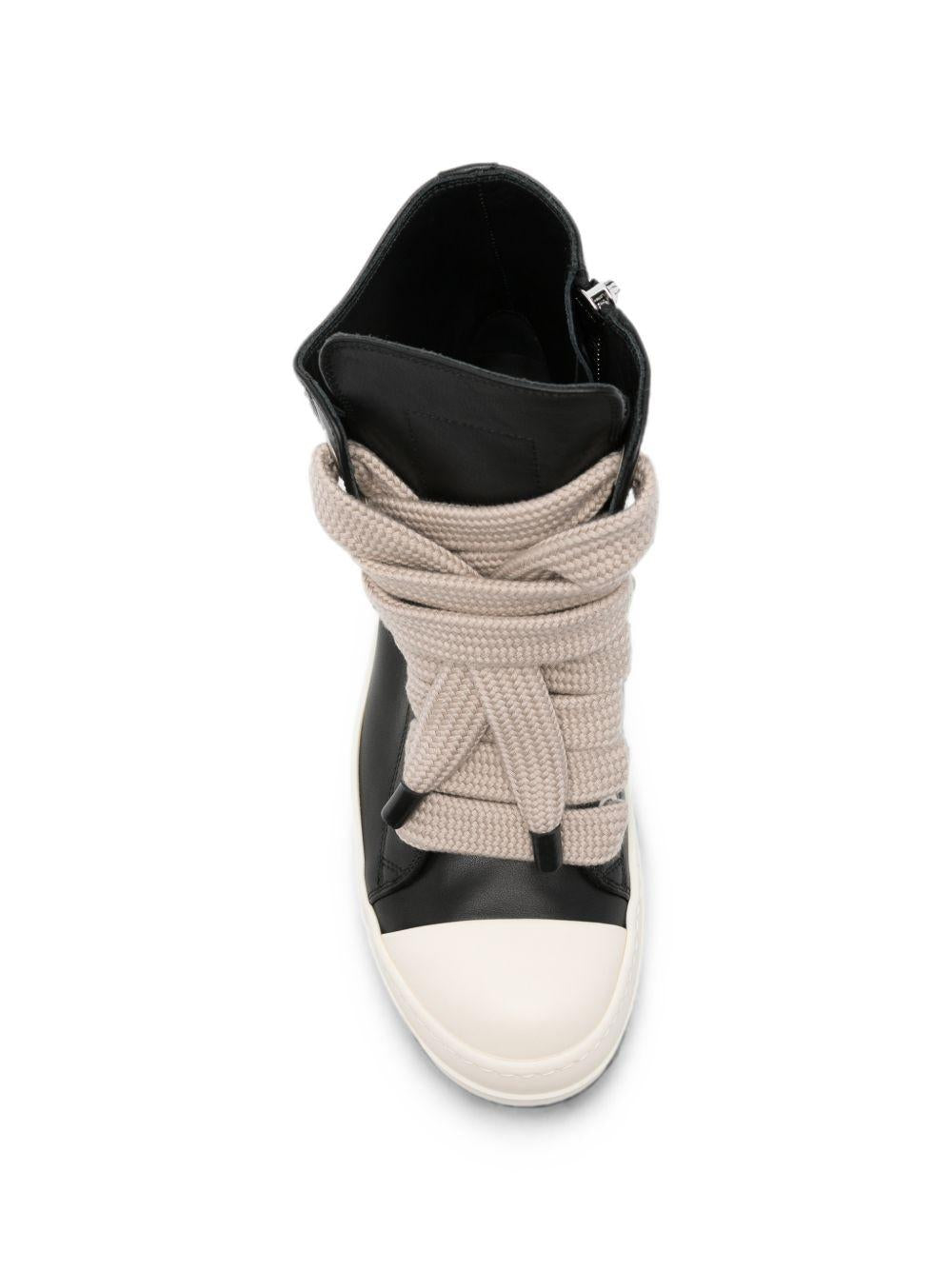 Sneakers Jumbolace in pelle in nero 