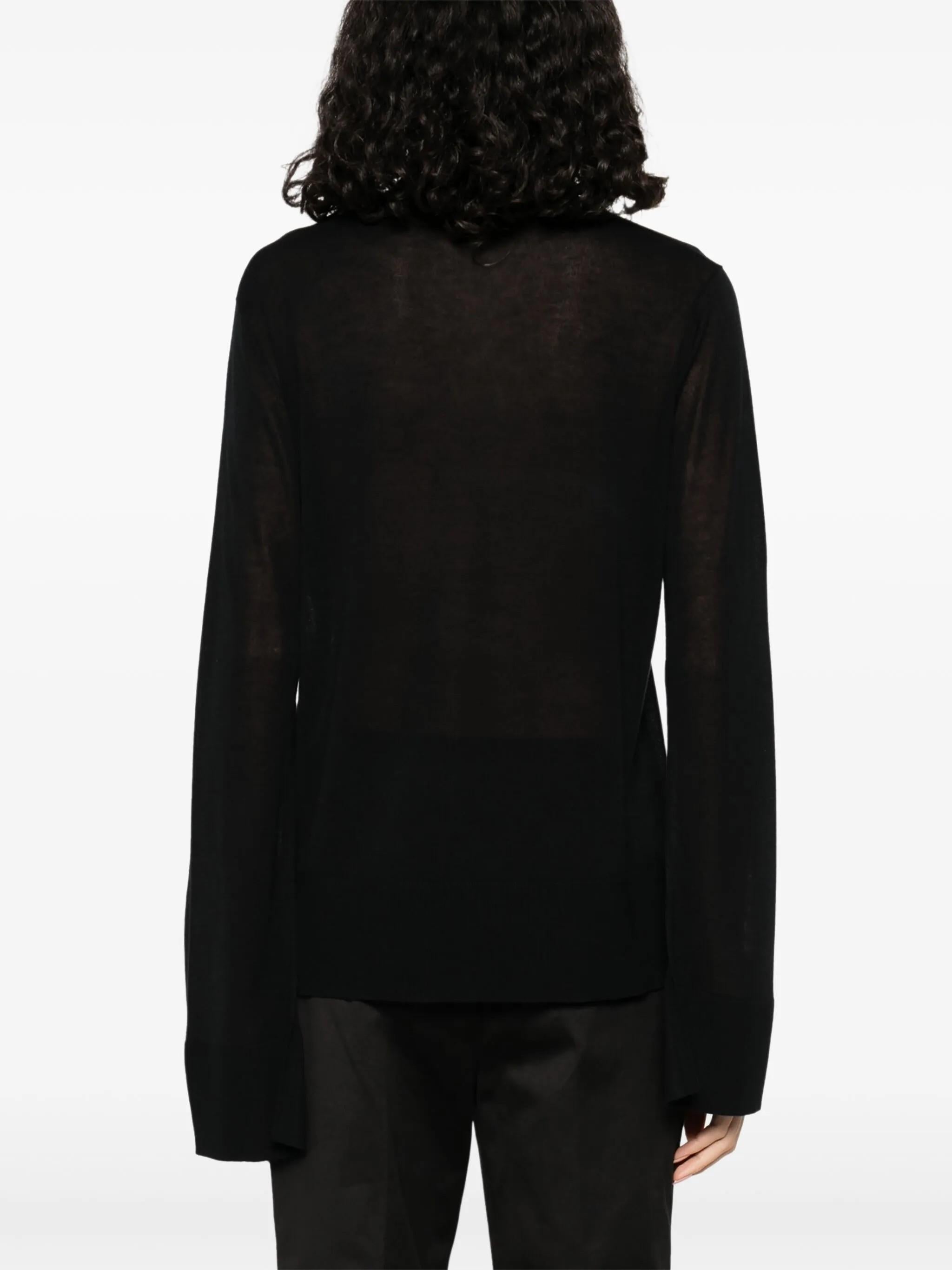 Maglione a collo alto con spacchi in nero Toteme - donna 
