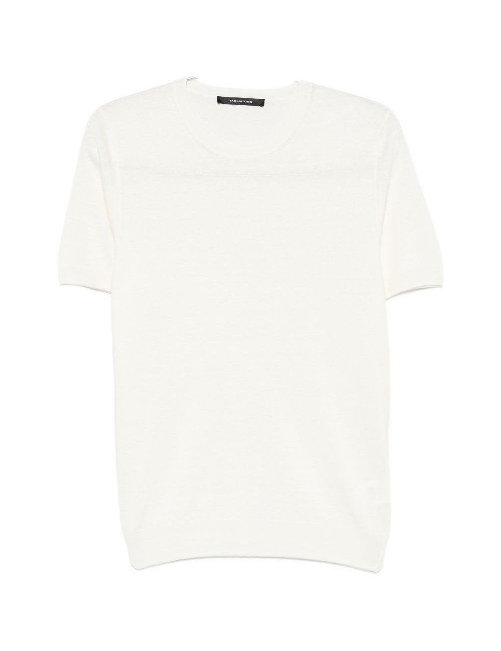 T-shirt girocollo in bianco Tagliatore - uomo 