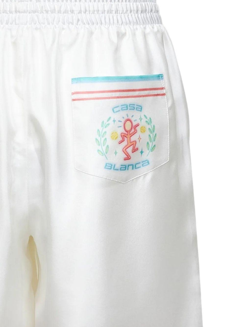 Shorts con vita elasticizzata in bianco Casablanca - uomo 