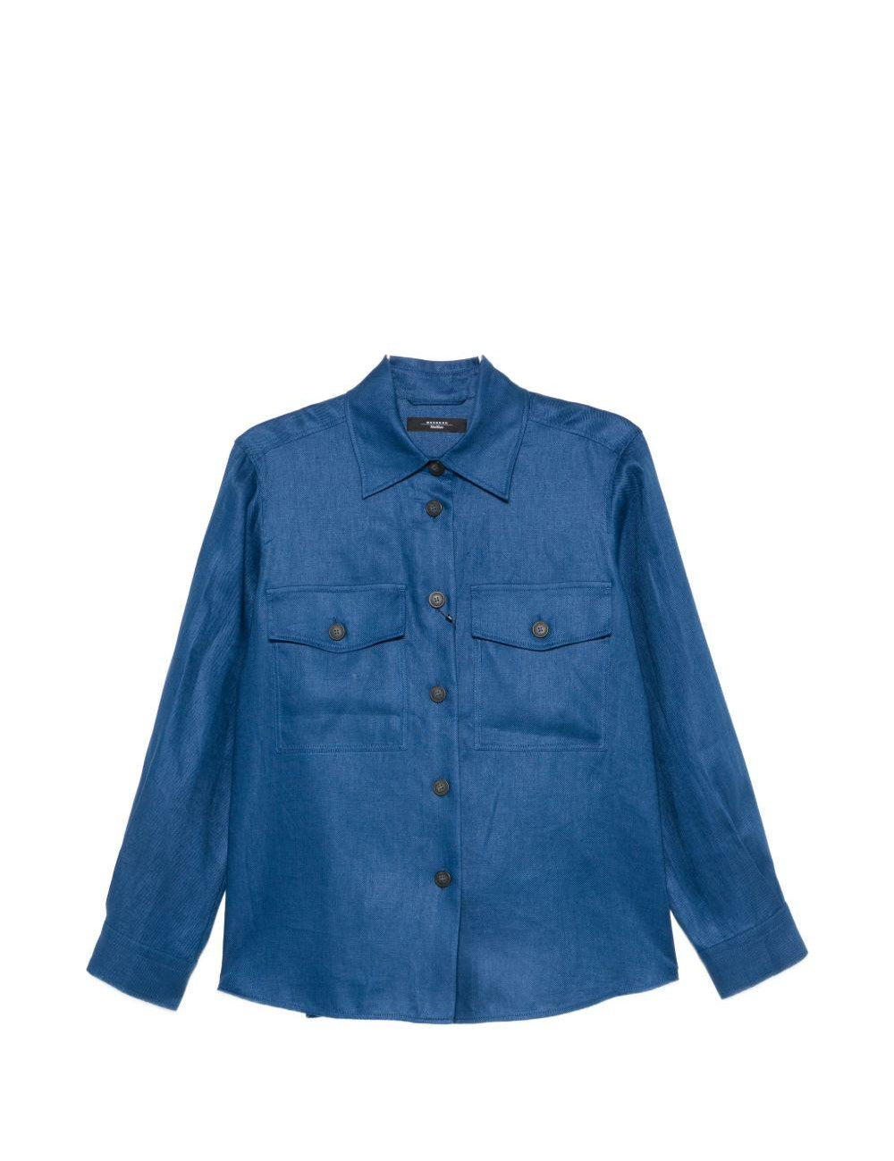 Giacca-camicia con tasche pomposa in blu Maxmara weekend - donna 