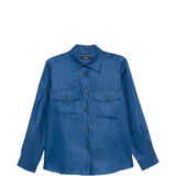 Giacca-camicia con tasche pomposa in blu Maxmara weekend - donna 