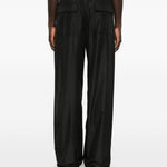 Pantaloni a gamba dritta con coulisse in nero Rick Owens x Moncler - uomo 