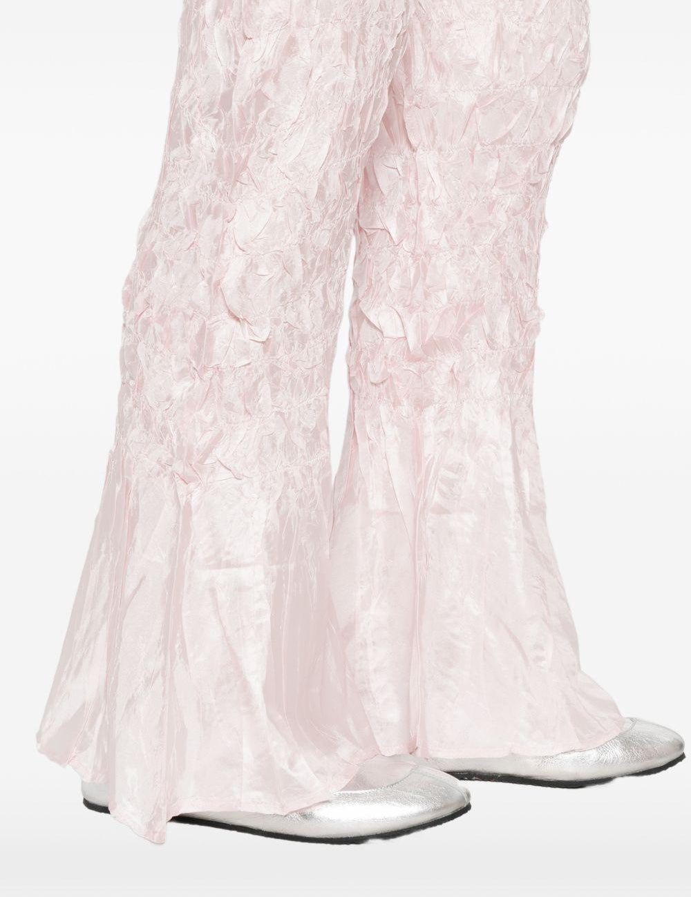 Pantaloni plissettati in rosa pallido gongdid design - donna 
