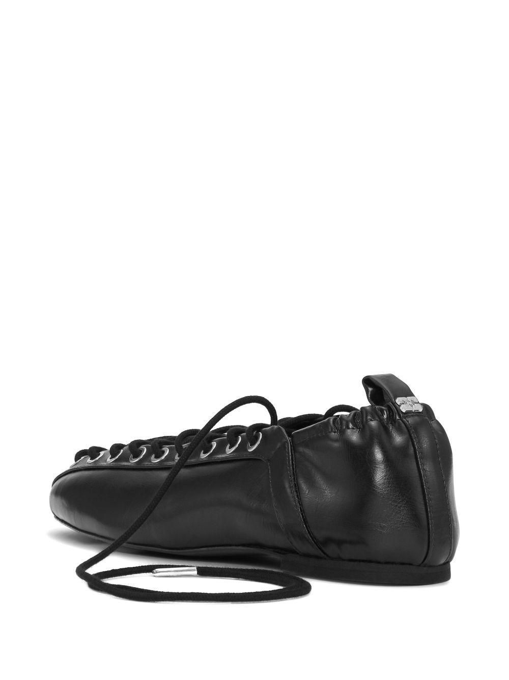 Ballerine stringate in nero Ganni - donna 