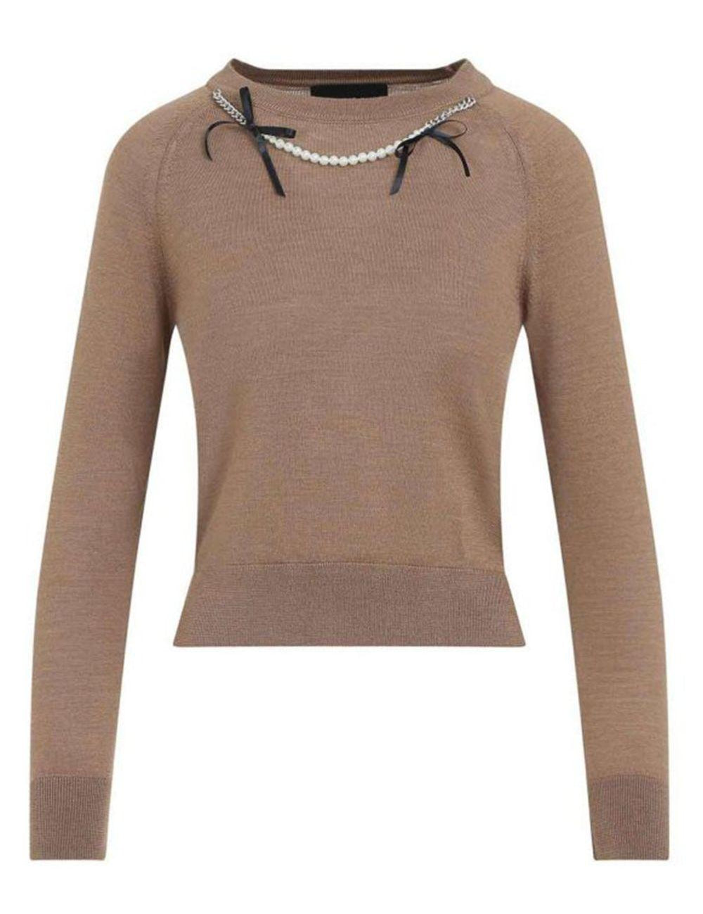 Maglia con fiocco in beige Simone Rocha - donna 
