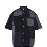 Camicia a maniche corte con design patchwork in nero Comme des garcons homme - uomo 