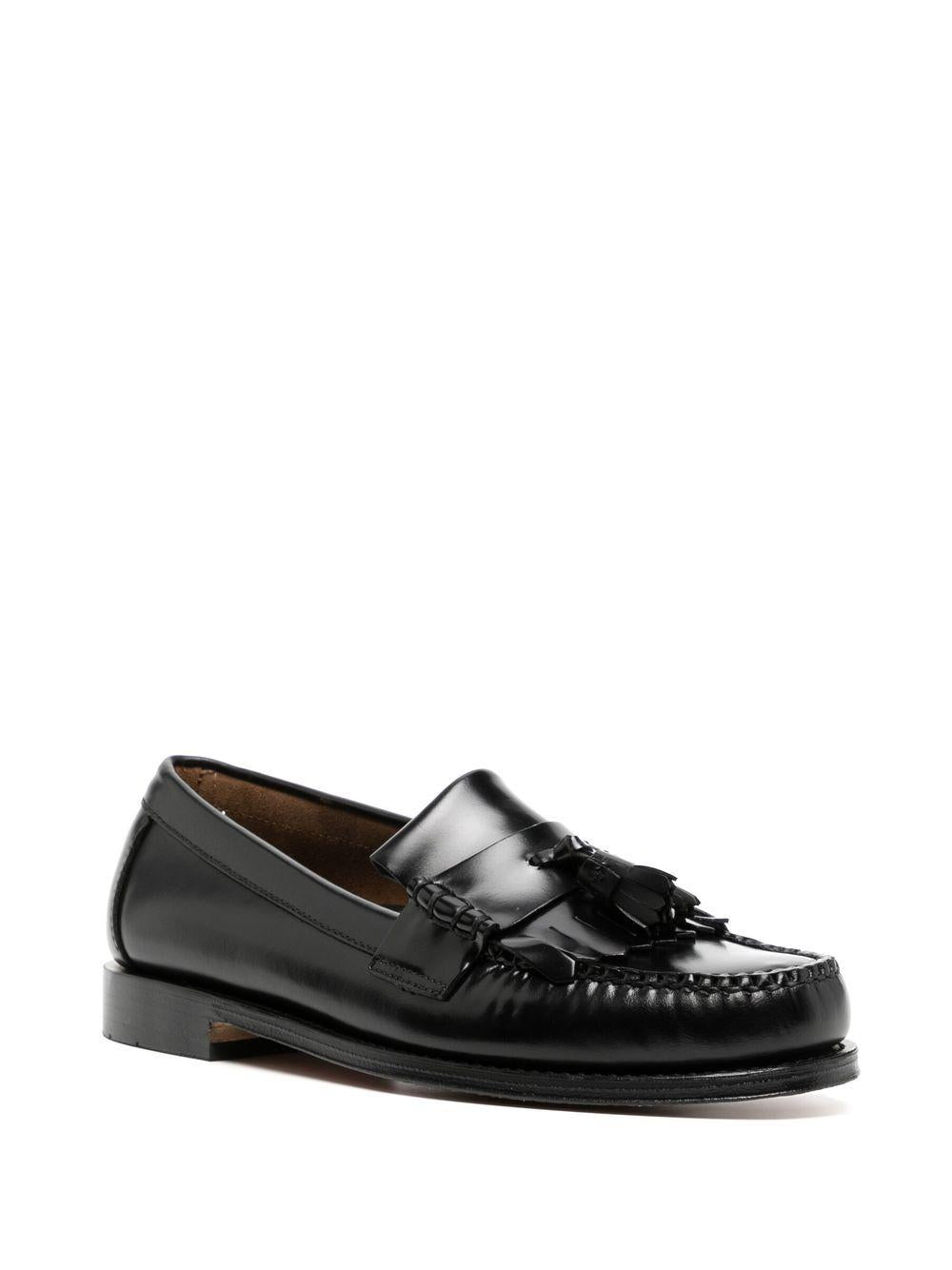Mocassini in pelle con suola piatta in nero Gh bass - uomo 