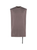 Canotta senza maniche in marrone Rick owens drkshdw - uomo