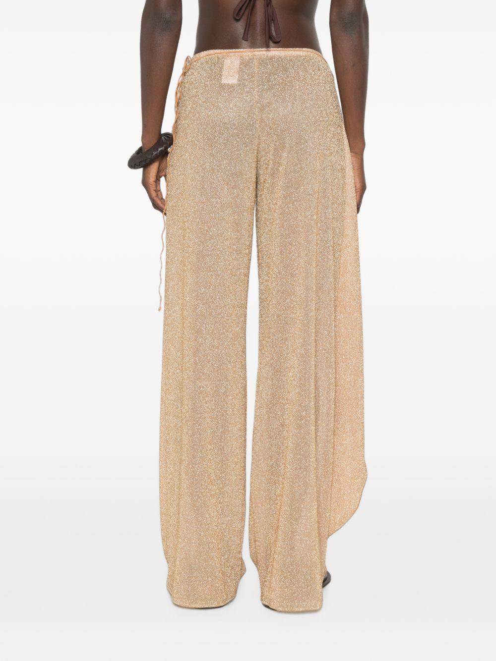 Pantaloni pareo a portafoglio con perline Lumiere in oro Oséree - donna 
