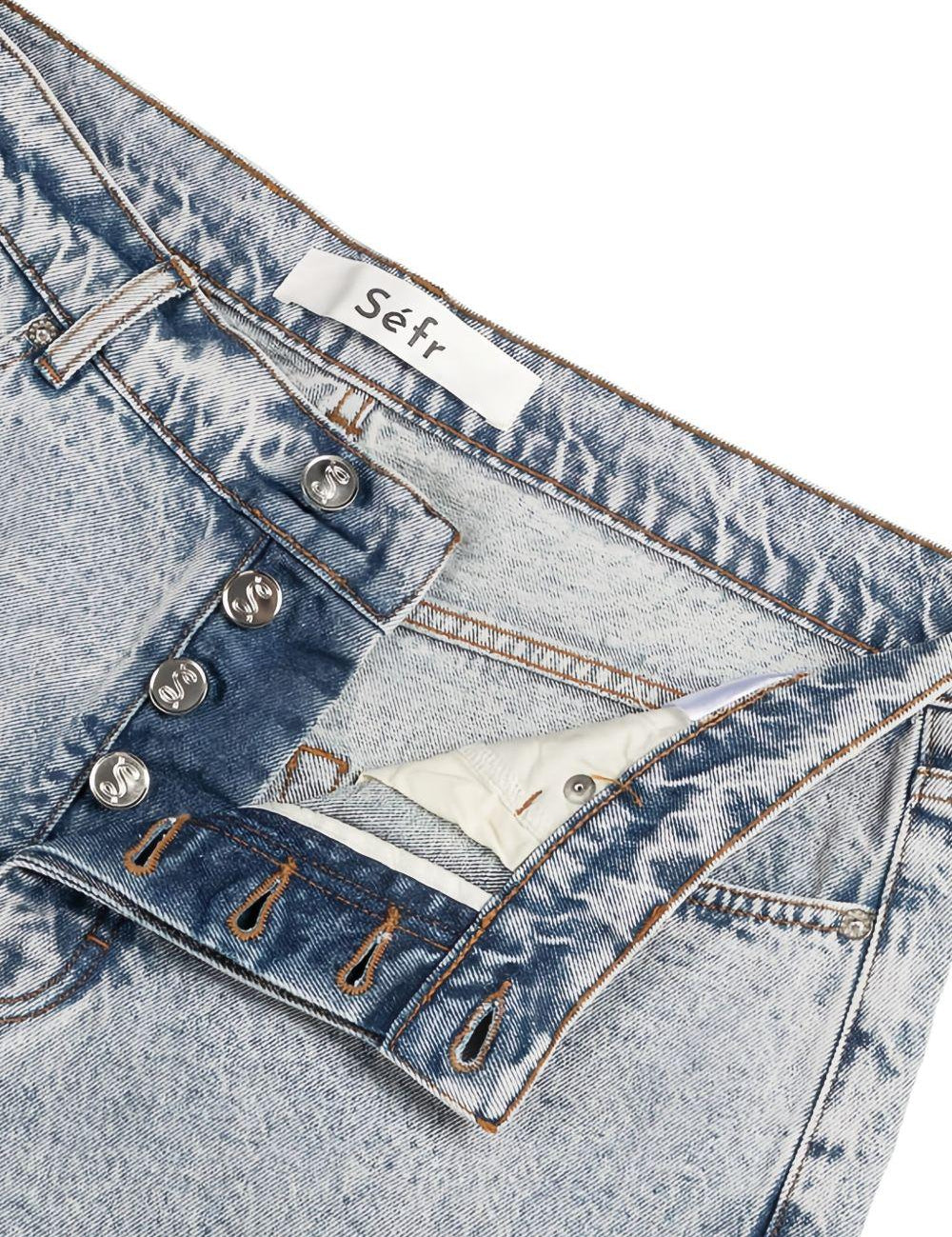 Jeans con bottoni in grigio Sefr - uomo 