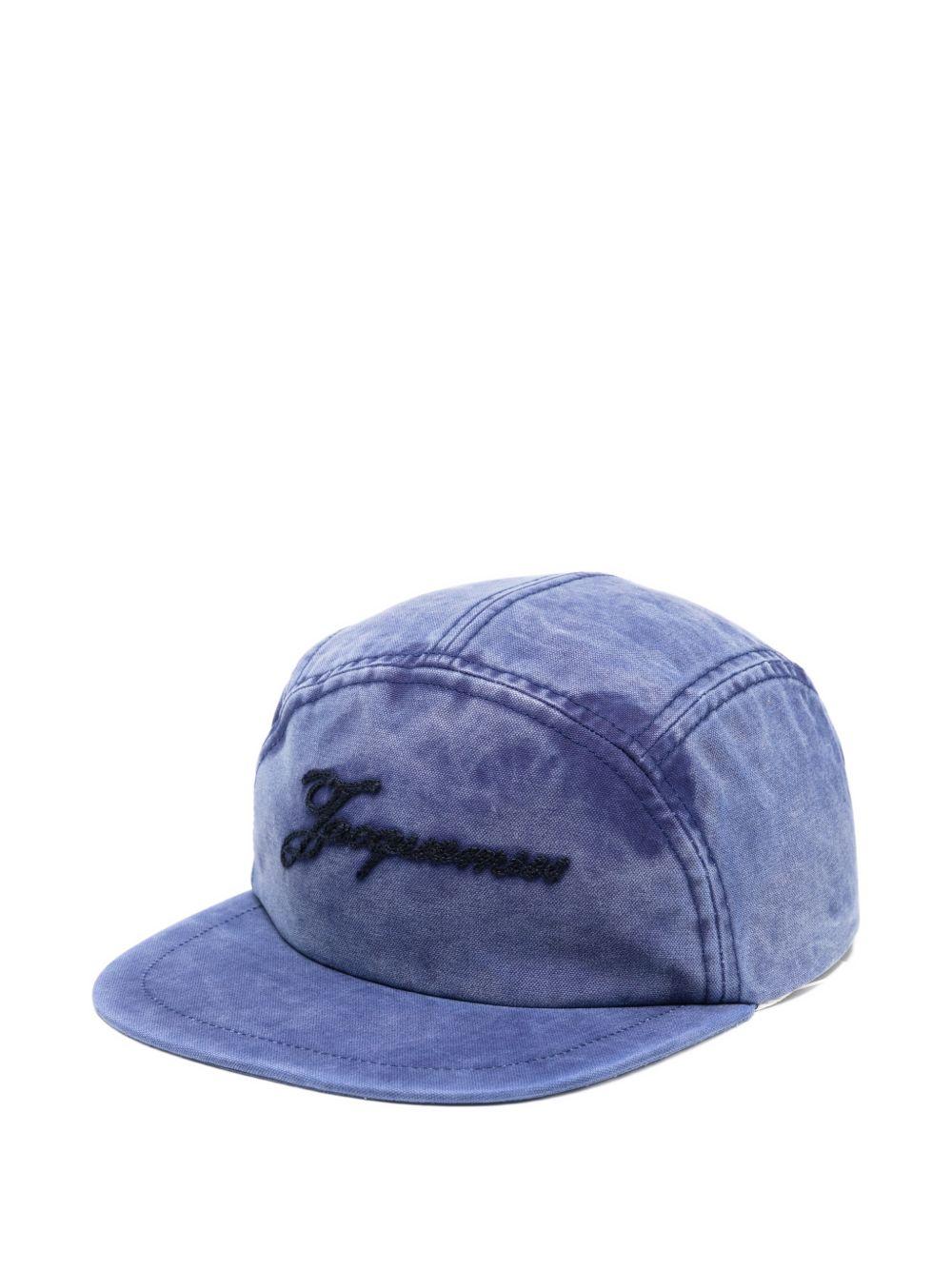 Cappellino con logo corsivo in blu Jacquemus - unisex 