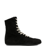 Sneakers alte in suede in nero 
